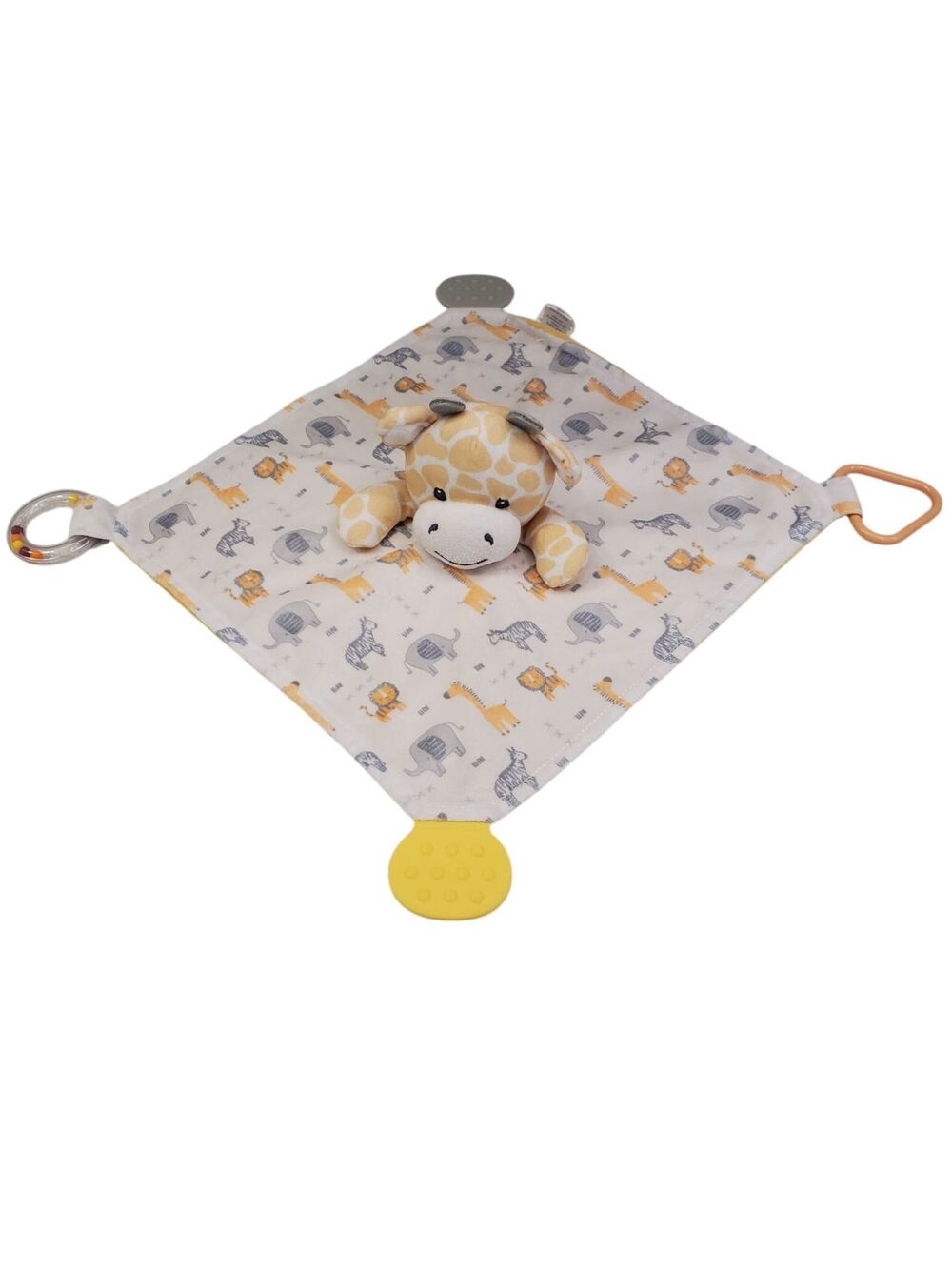 Modern Baby Giraffe Security Blanket Baby Blanket Lovie Teether Yellow